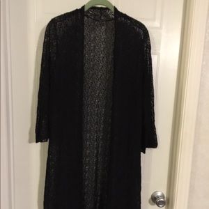 Black crochet lace duster 1X